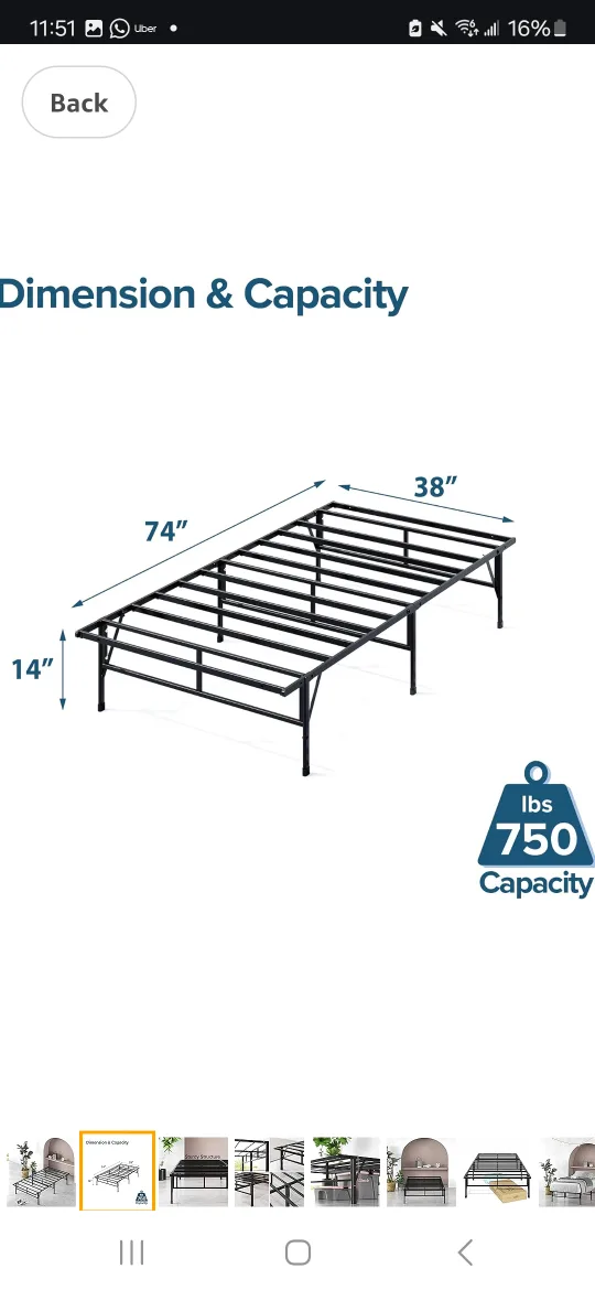 Metal Bed Frame - twin size image indicator(2)