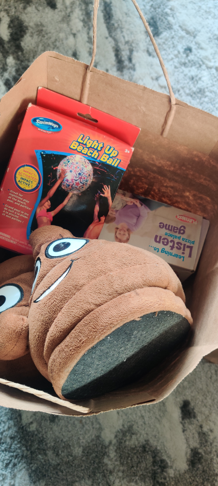 #freecycle Fun Grab Bag! Poo Slippers, Beach Ball, & More! - photo 3