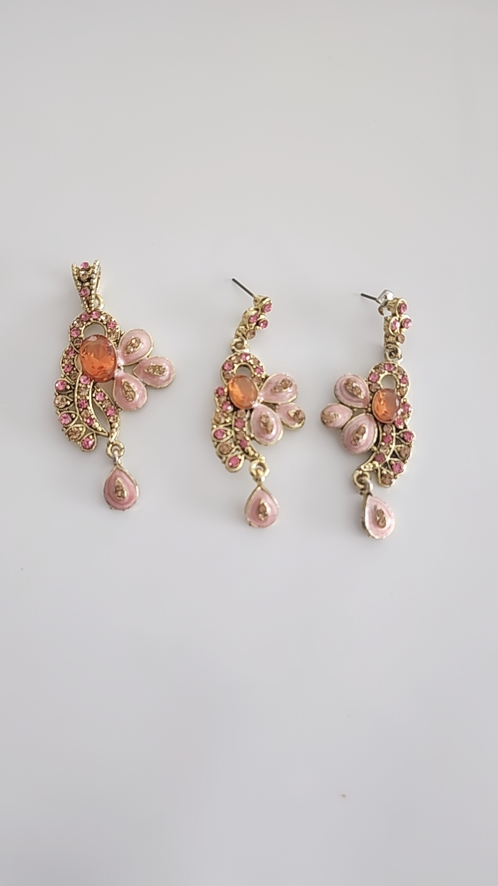 Gorgeous Pink and Orange Statement Jewellery Set - photo 2