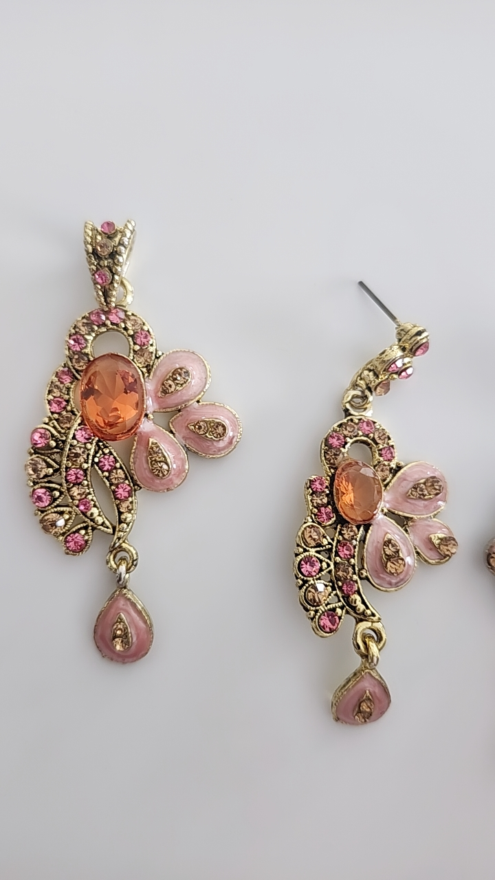 Gorgeous Pink and Orange Statement Jewellery Set - photo 3