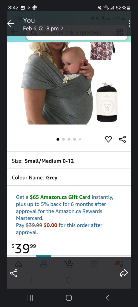 Baby Wrap Size Small/Medium Grey - photo 2
