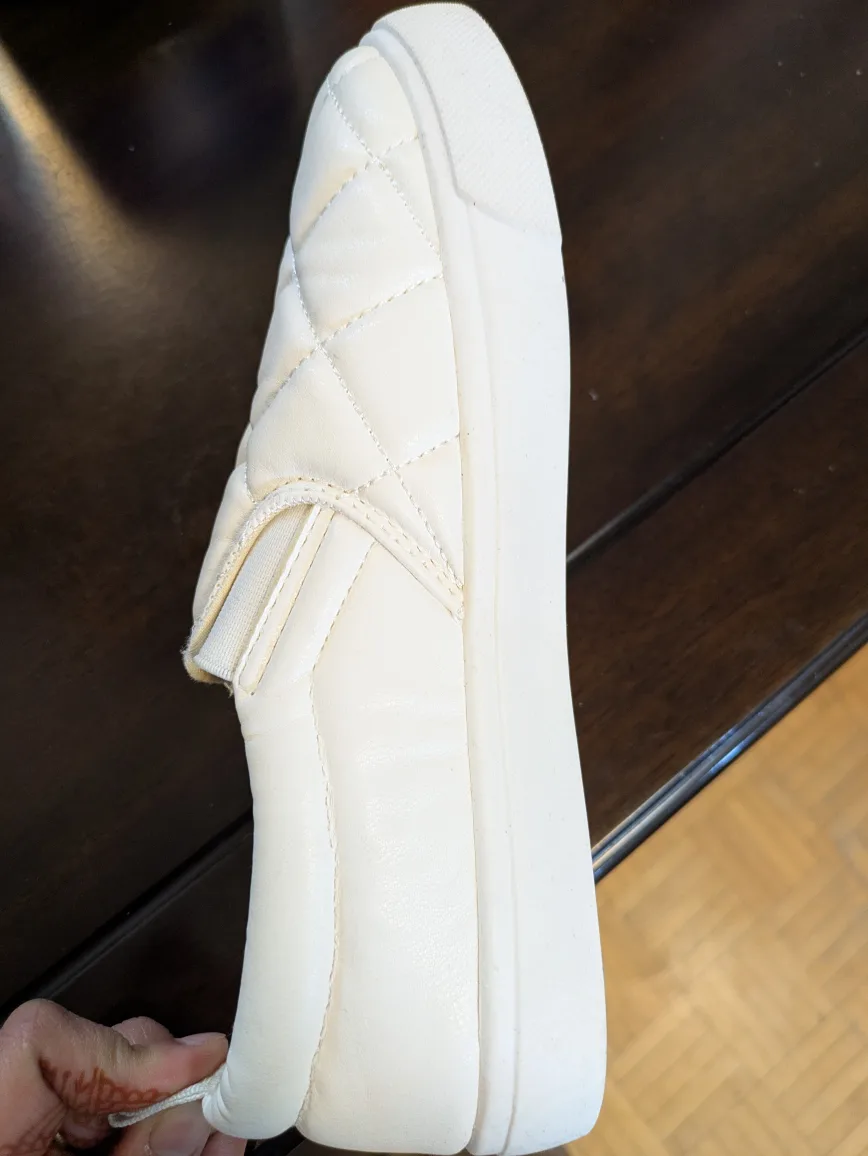 ARDENE Women's White Quilted Comfort Foam Slip-On Shoes image indicator(2)