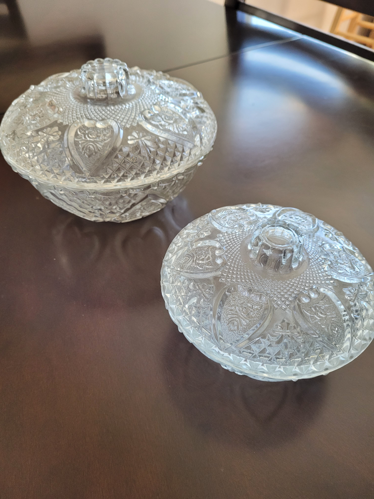 Vintage Crystal Covered Bowls Set of Two - photo 3