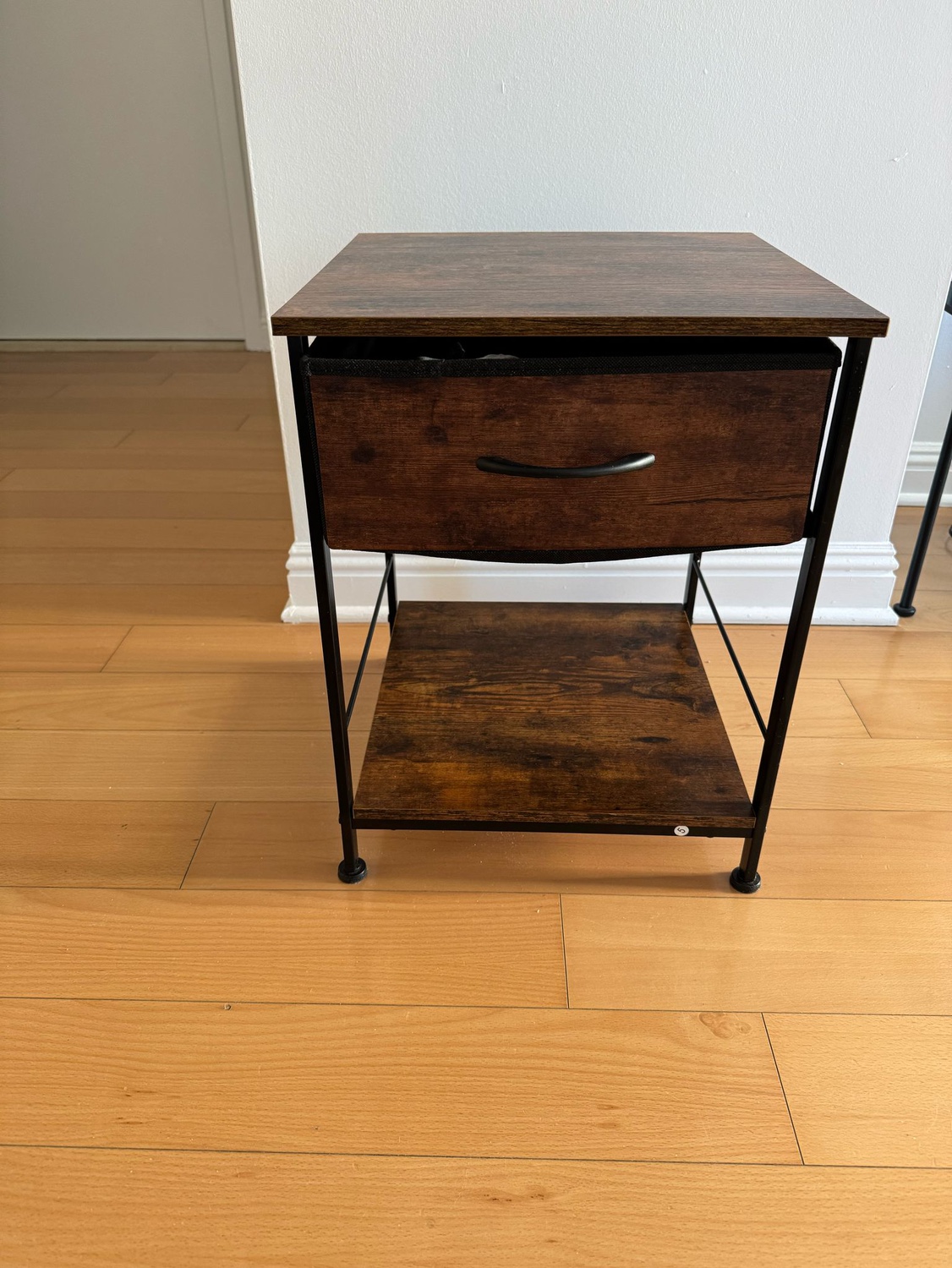 Wooden Nightstand with Drawer and Shelf