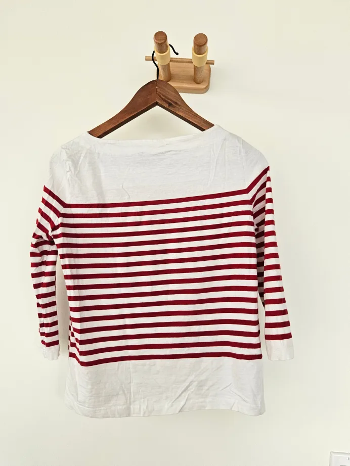Mango Striped 3/4 Sleeve Boat Neck Top image indicator(2)