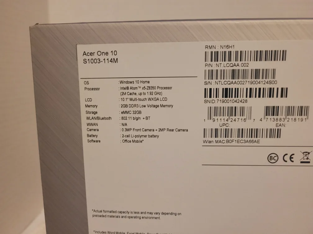 Acer One 10 S1003-114M Tablet image indicator(5)