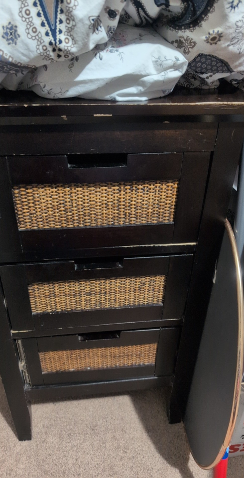 nightstand needs a little bit of TLC but it's sturdy