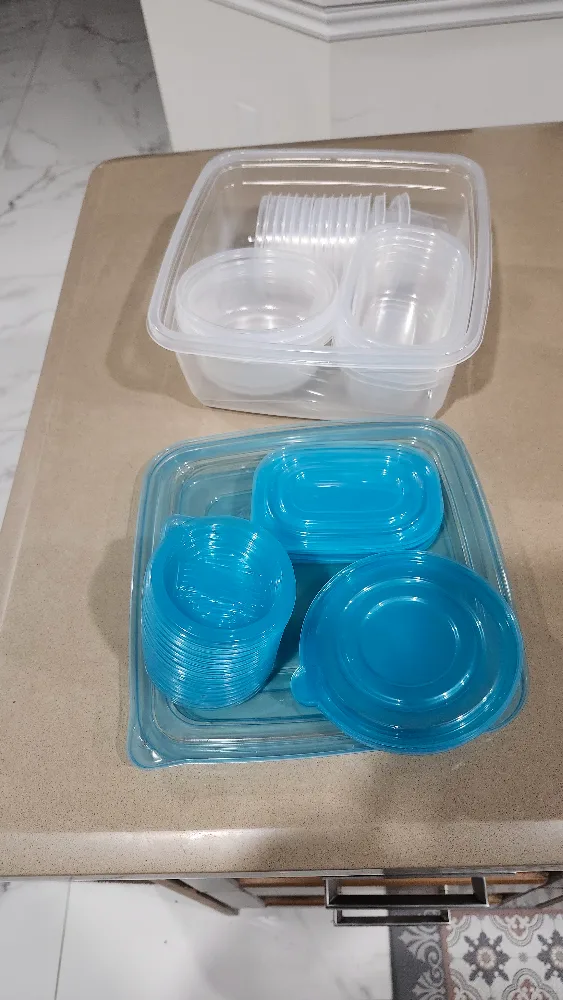 23 brand new blue lid Plastic Food Containers image indicator(7)