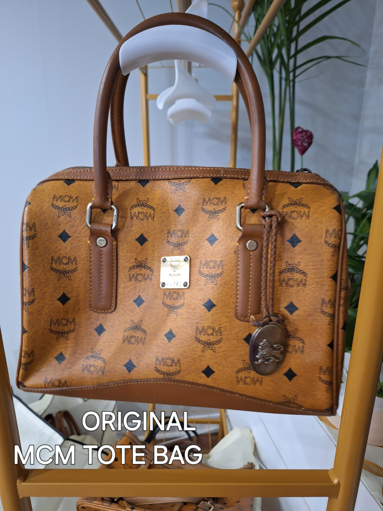 Authentic MCM Cognac Visetos Shoulder Bag