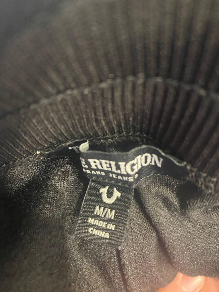 True Religion Black Velvet Joggers - Size Medium - photo 3