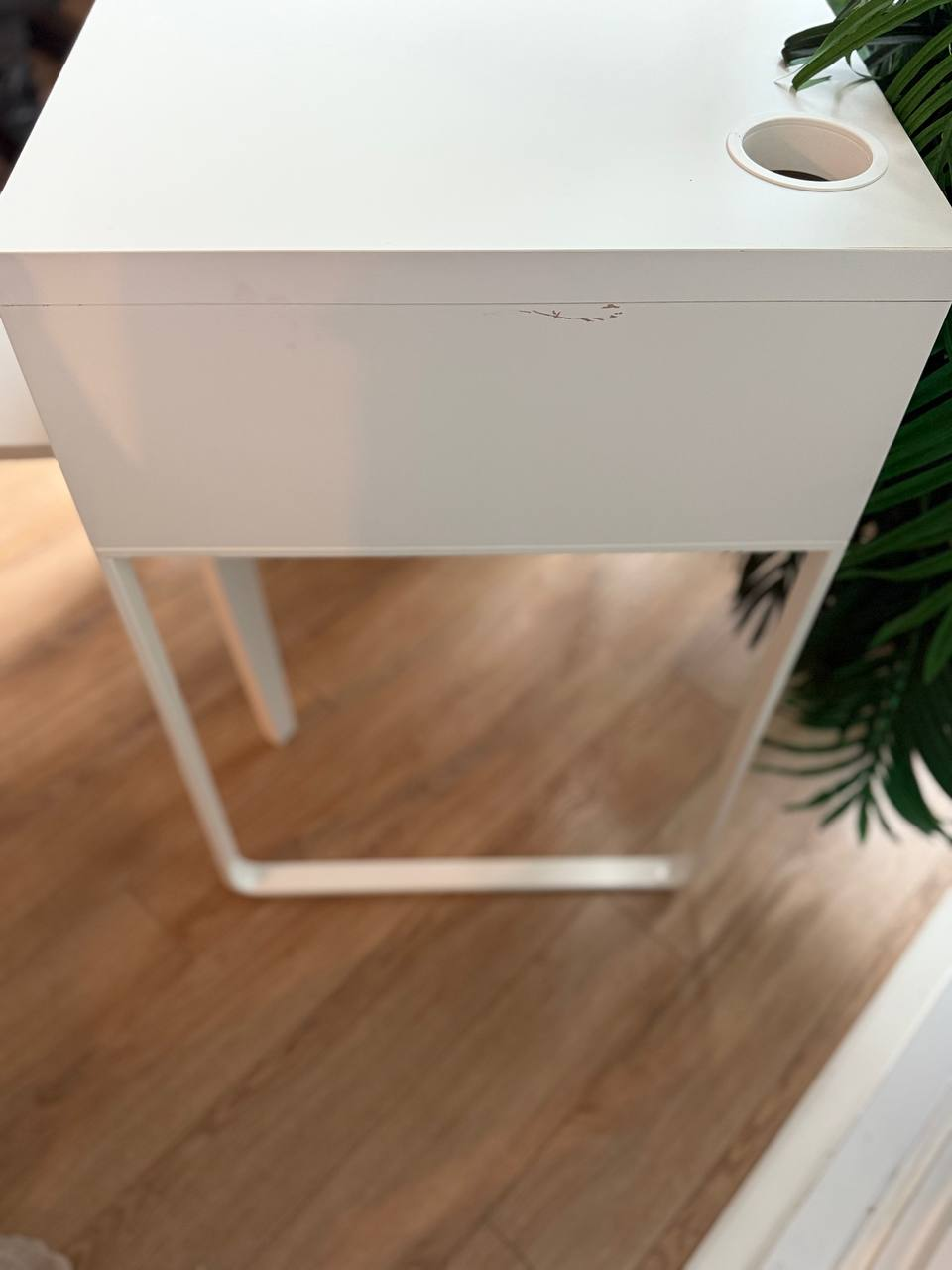 White IKEA Desk with Stool - photo 4