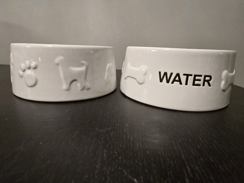 Pair of Ceramic Pet Bowls - Food & Water