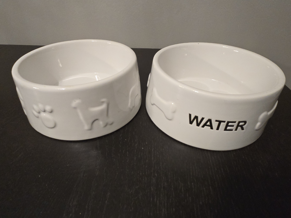 Pair of Ceramic Pet Bowls - Food & Water - photo 2