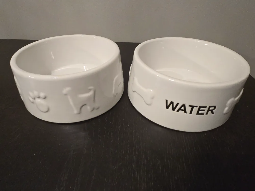 Pair of Ceramic Pet Bowls - Food & Water image indicator(2)