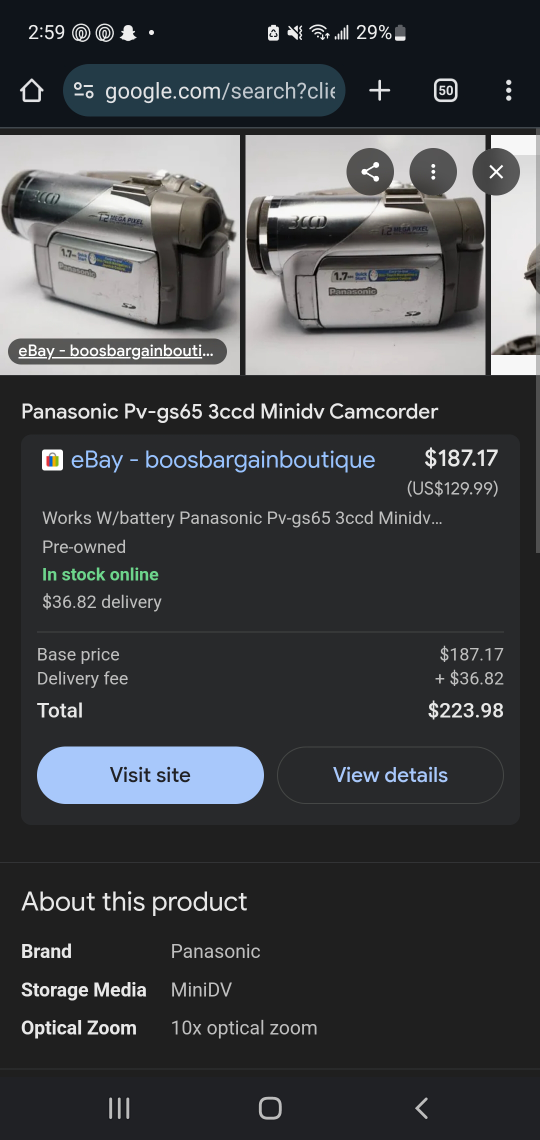 Panasonic PV-GS65 3CCD MiniDV Camcorder - photo 4