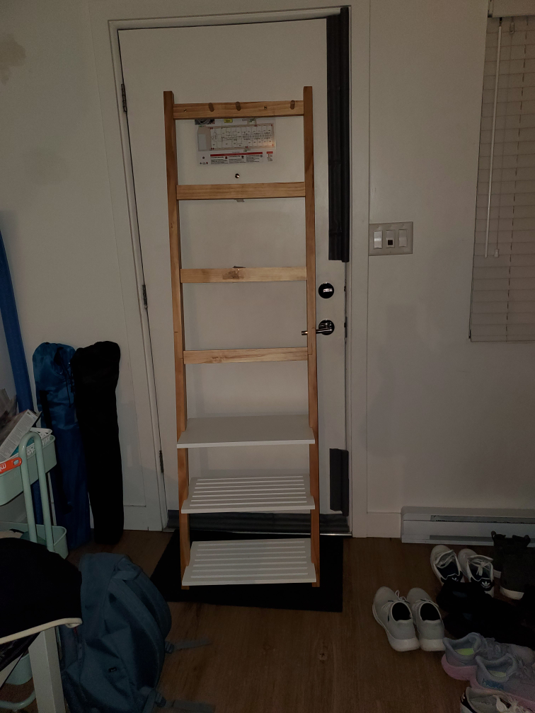 Wooden Coat Rack with Shoe Storage