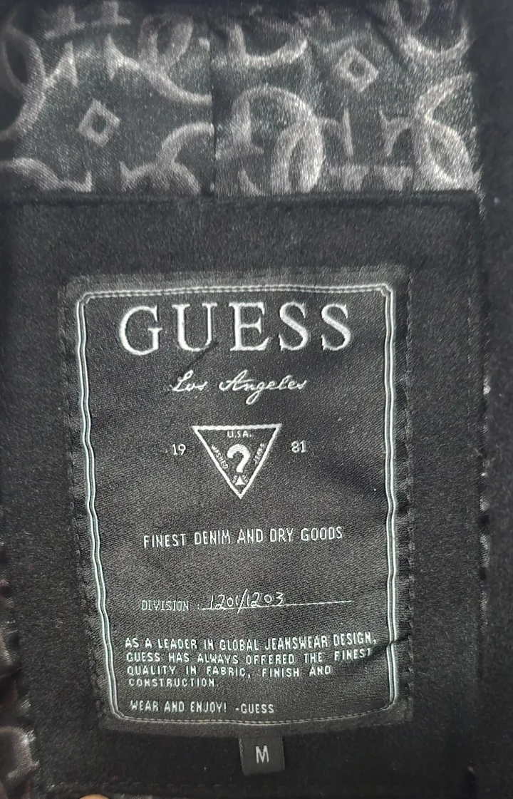 Guess Black Double-Breasted Peacoat - Size M image indicator(2)