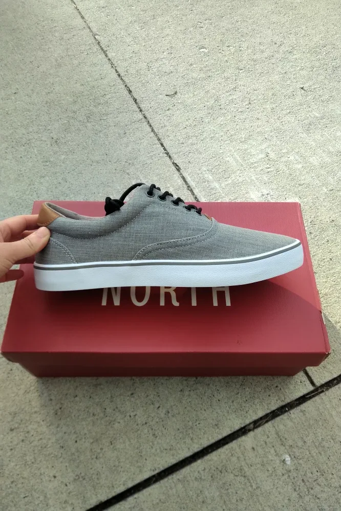 BN Mens Grey canvas sneakers size 8.5 image indicator(2)