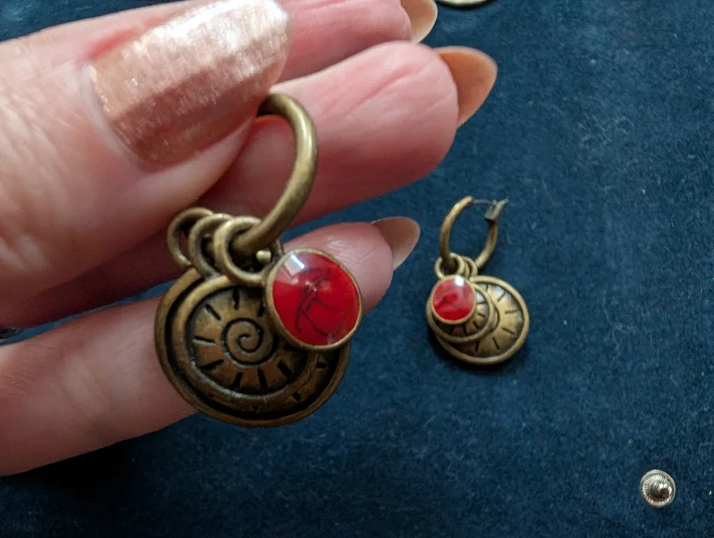 Silver and bronze color Hoop Earring each for 6, both for 10! image indicator(5)