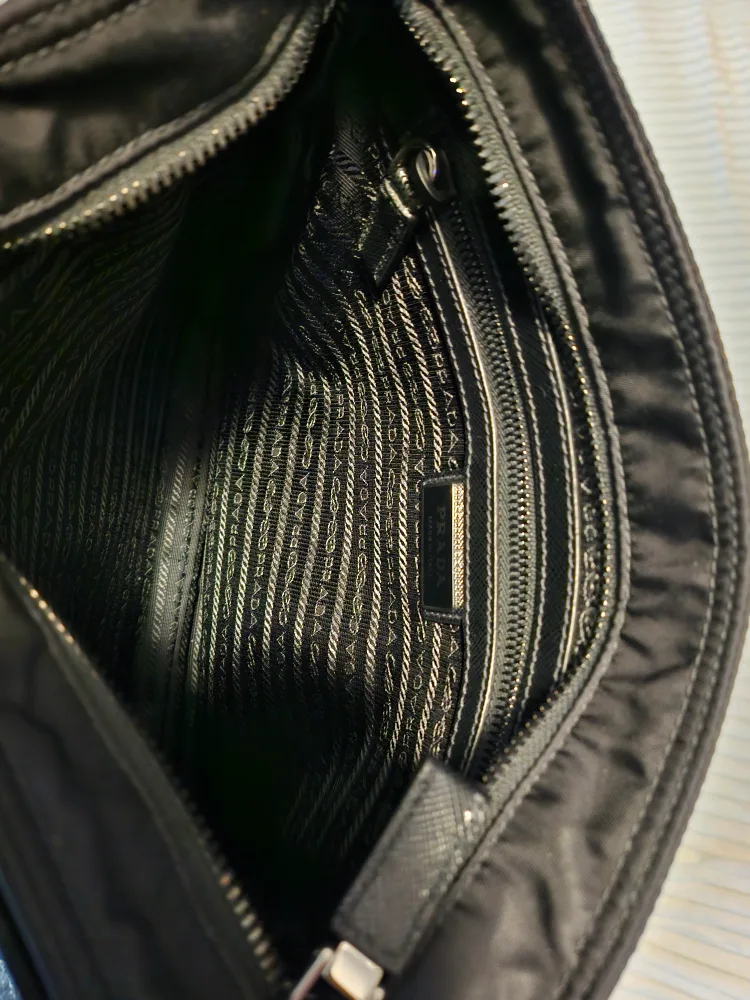 Authentic Prada Black Nylon Messenger Bag image indicator(4)