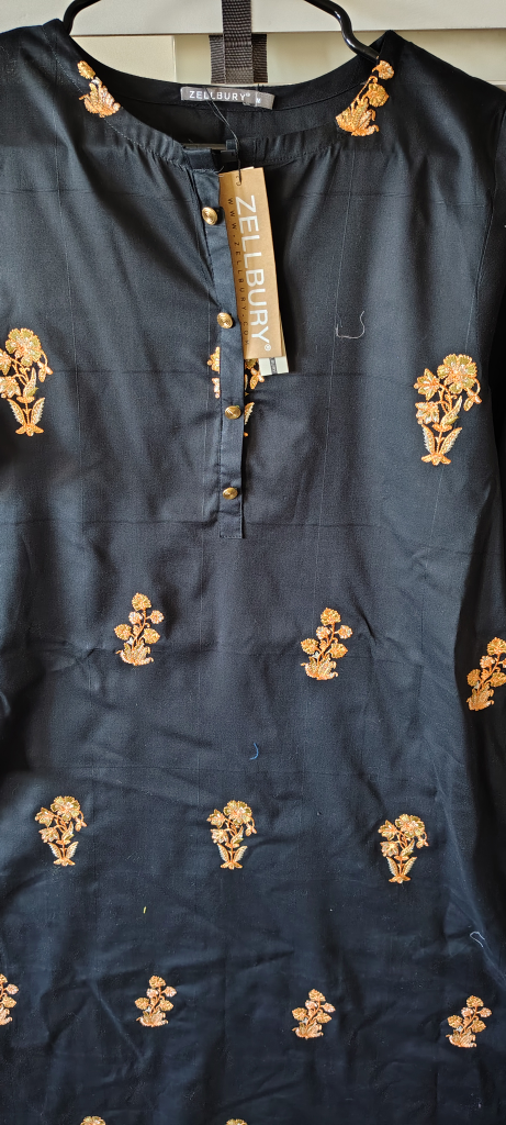 Zellbury Black Kurti with Gold Embroidery - photo 3
