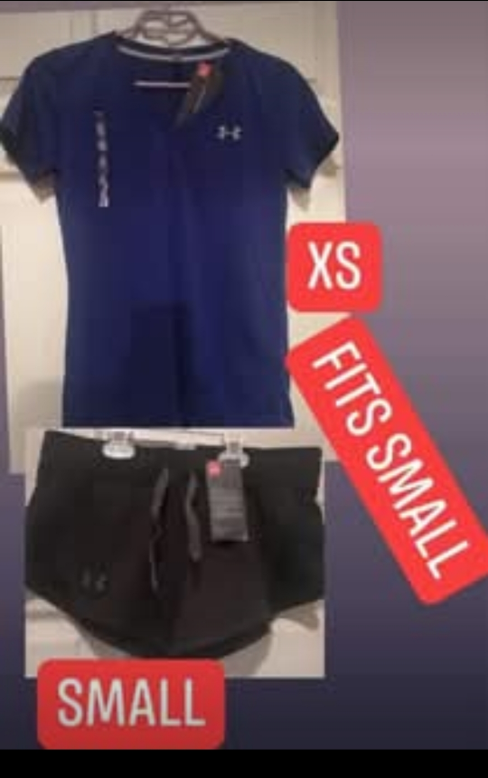 💚Under Armour Women's XS Top and Small Shorts Set