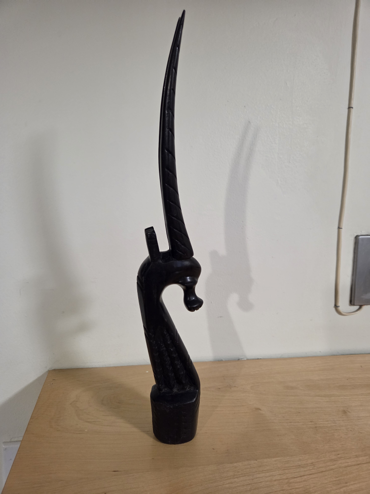 Hand-carved Wooden Antelope Sculpture