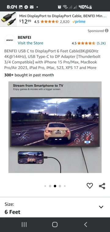 BENFEI USB-C to DisplayPort Cable image indicator(6)