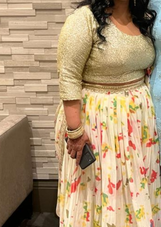 Gorgeous Gold and Floral Lehenga Choli