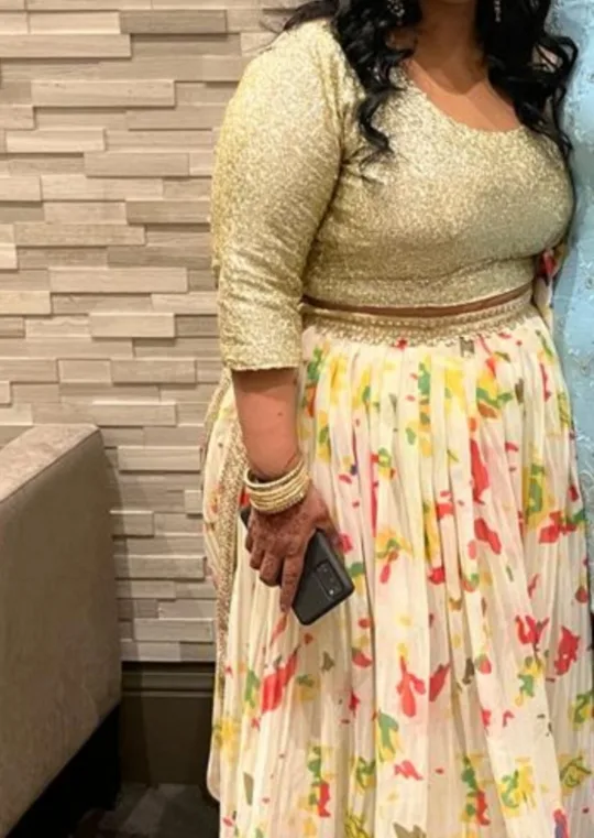 Gorgeous Gold and Floral Lehenga Choli thumbnail