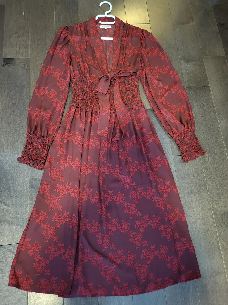 Max Studio red midi dress with ribbon thumbnail
