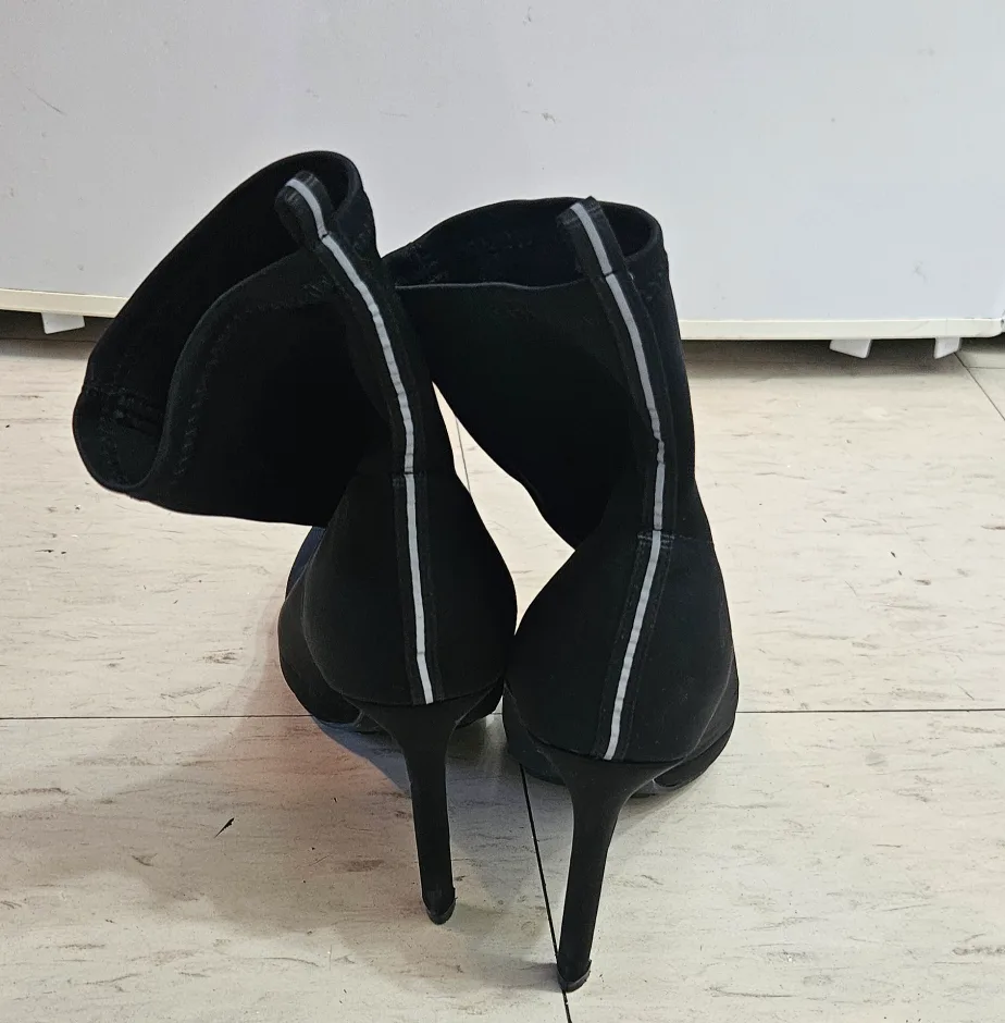 Black Sock Booties, Pointed Toe, Stiletto Heel image indicator(3)