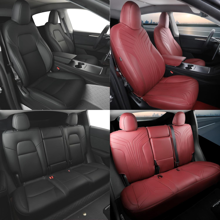 Custom-fit Tesla Model Y seat covers - Burgundy🥕 - photo 2