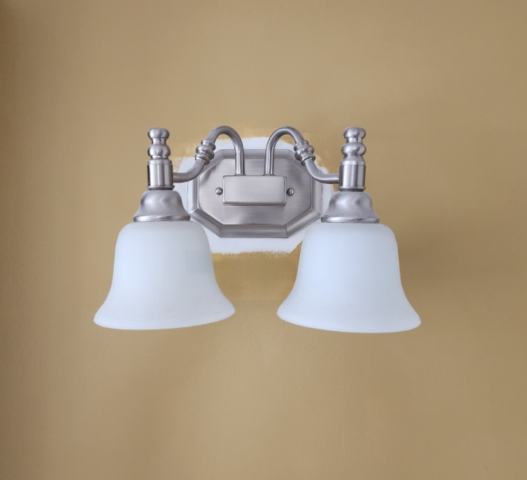 2 Brushed Nickel Double Vanity Lights #freecycle - photo 4