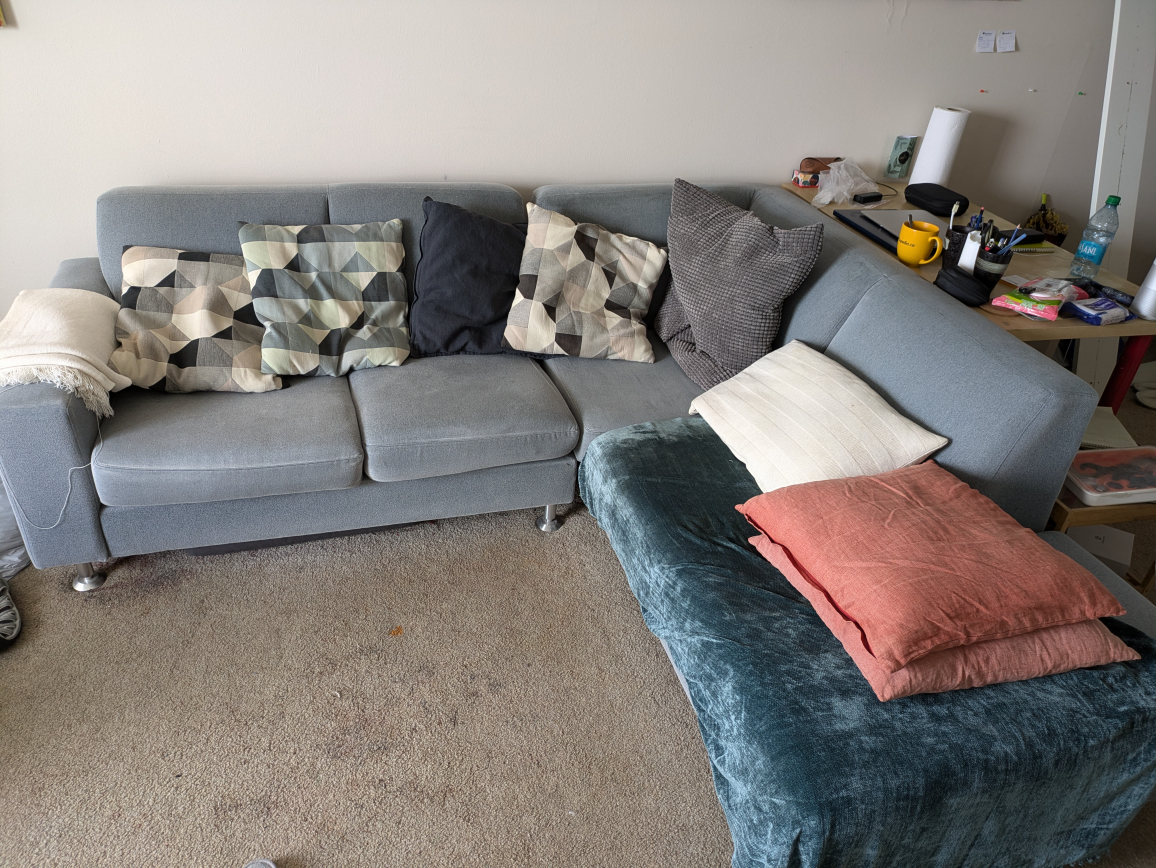 Free Grey Sectional Sofa - Minor Damage
