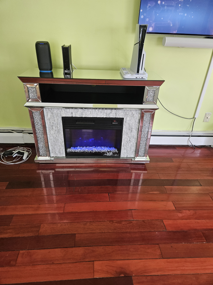Electric Fireplace TV Stand comes with remote