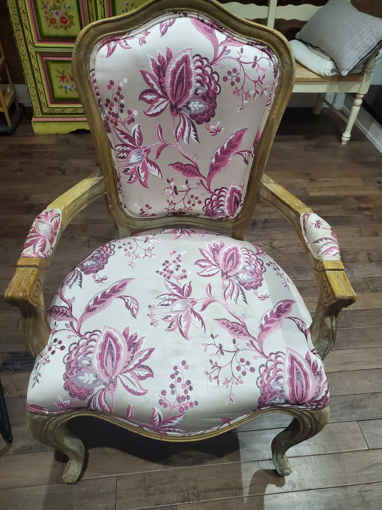 French Armchair Silver and Rose