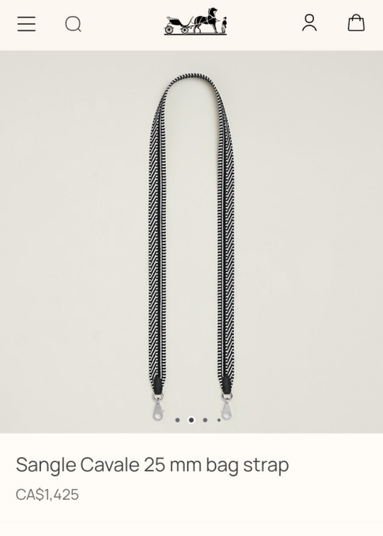 Hermès Sangle Cavale 25 mm Bag Strap - Black and White - photo 5