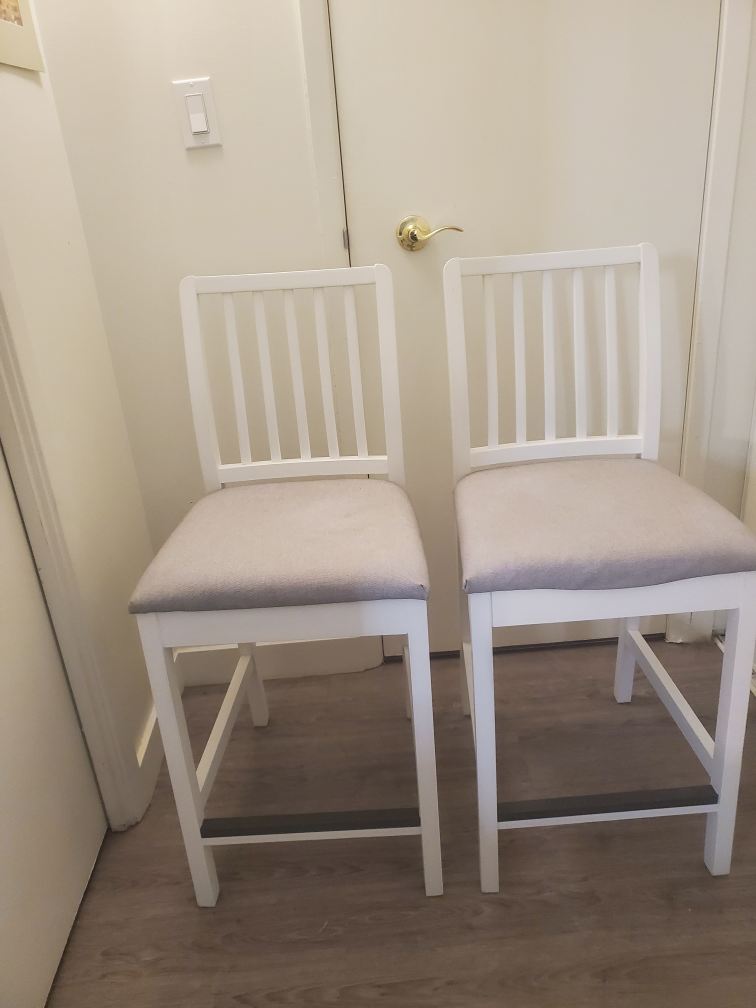 Pair of White Kitchen Stools  - Ikea