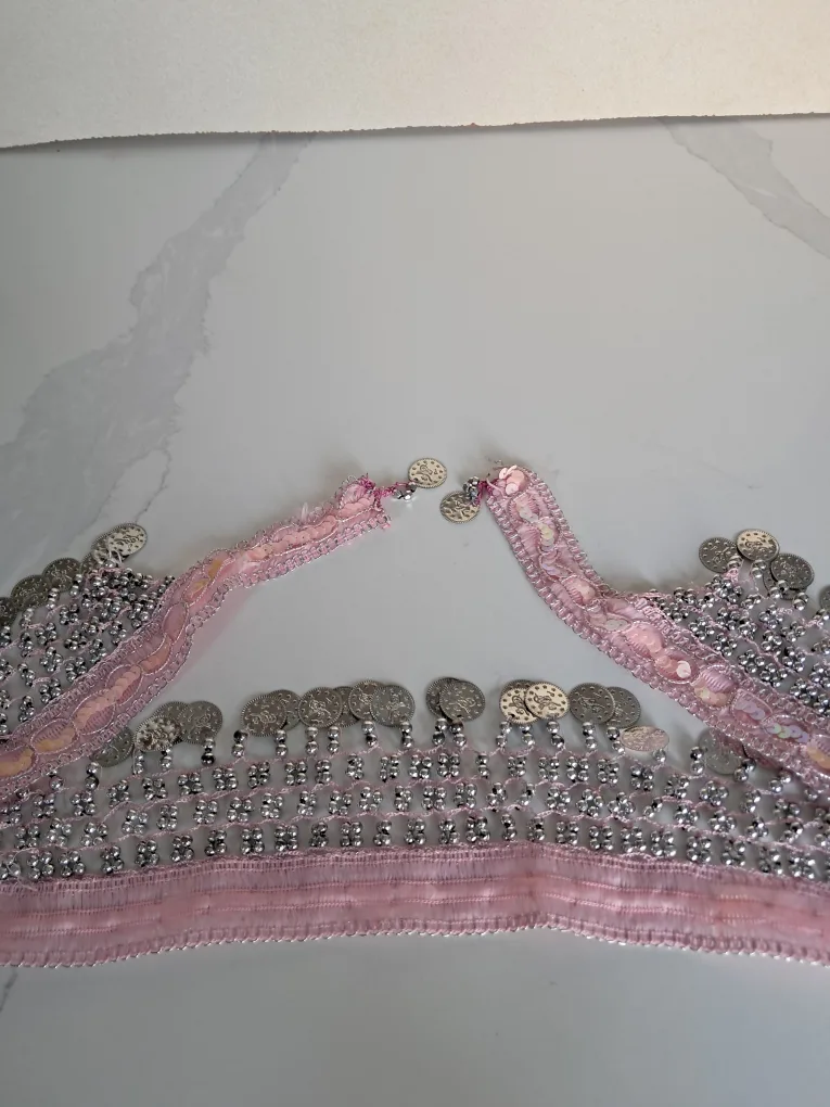 Pink Belly Dance Belt with Silver Coins image indicator(3)