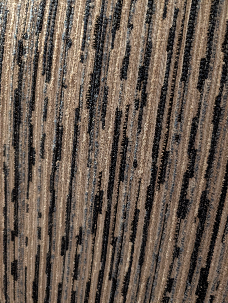 Comfortable Armchair - Beige and blue Striped Fabric - photo 5