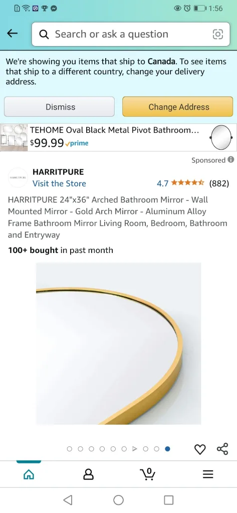 24"x36" Gold Arch Mirror brand new- Wall Mounted Mirror image indicator(4)