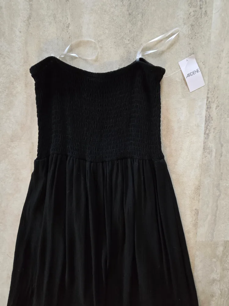 New Black Maxi Dress with Lace Detail image indicator(2)