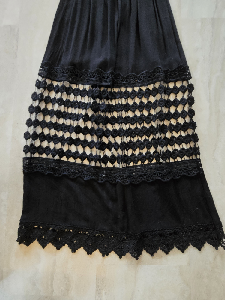 New Black Maxi Dress with Lace Detail - photo 3
