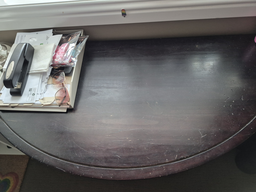 Dark brown half-moon console table - photo 2