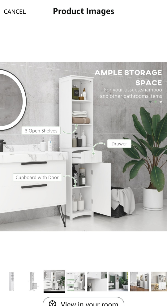 Tall White Storage Cabinet - photo 2