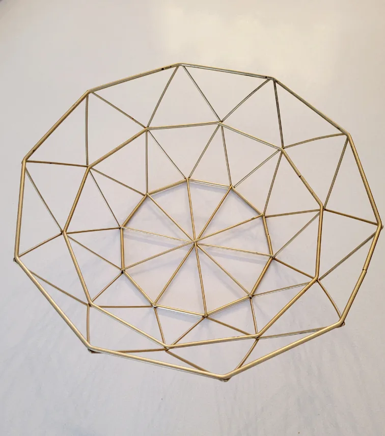 Geometric Gold Metal Fruit Bowl image indicator(4)