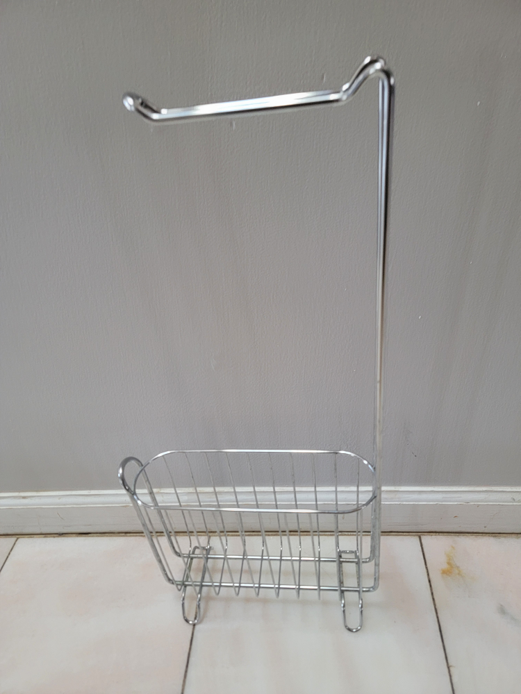 Chrome Toilet Paper Holder with Basket