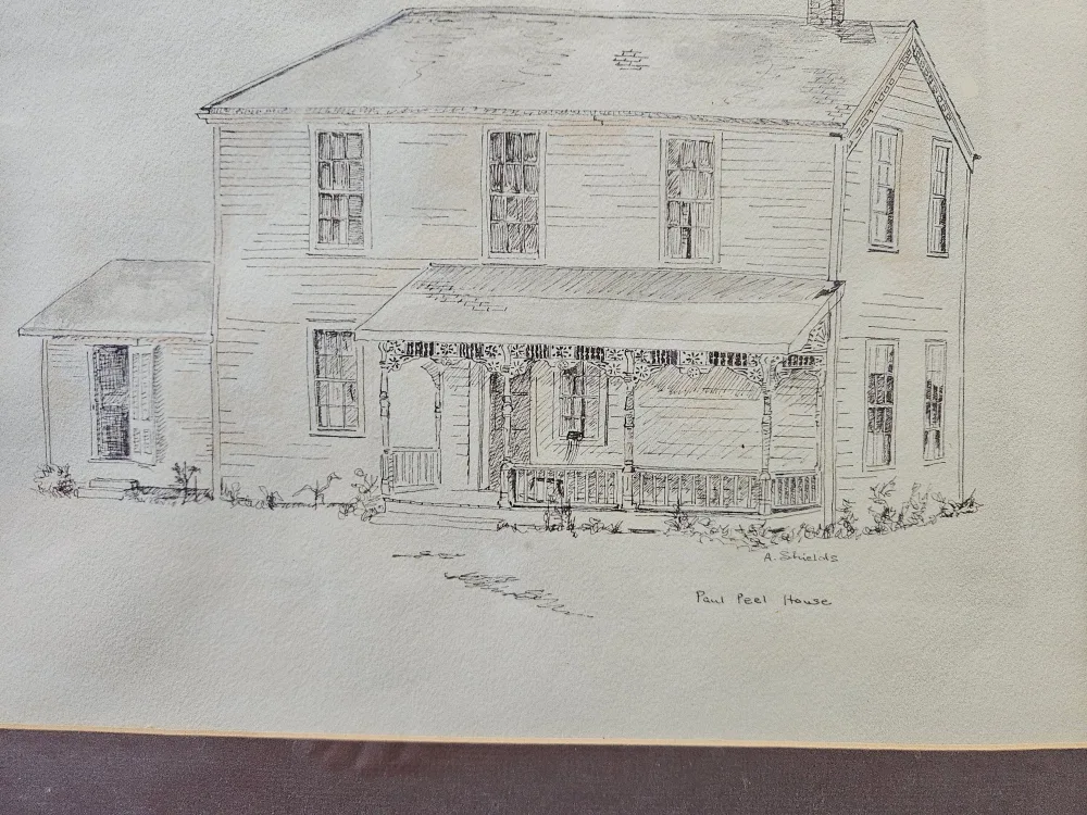 Framed Pen & Ink Drawing of the Paul Peel House image indicator(3)