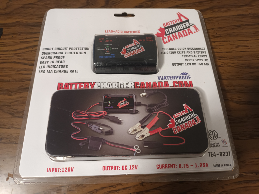 Battery Charger Canada 12V Waterproof Battery Charger